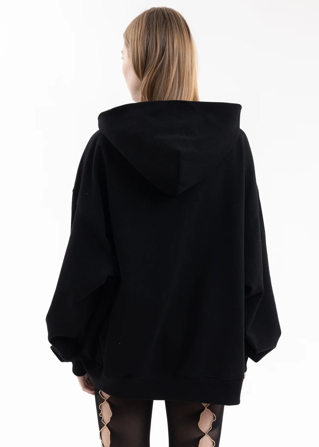 WE11DONE Black "WE11DONE" Patched Mirror Logo Hoodie