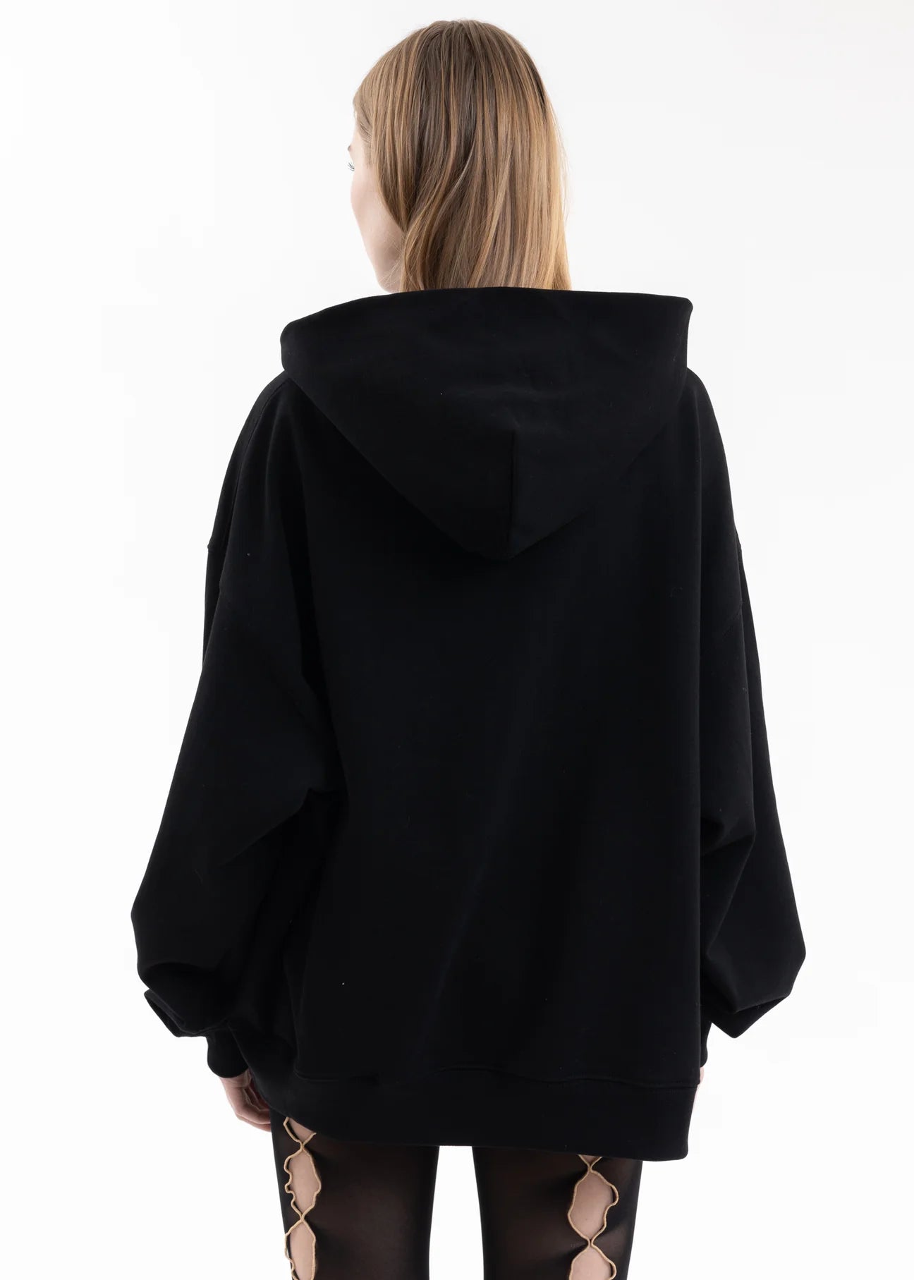 WE11DONE Black "WE11DONE" Patched Mirror Logo Hoodie