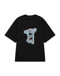 WE11DONE Black Colorful Teddy Print T-shirt