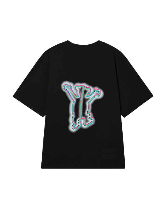 WE11DONE Black Colorful Teddy Print T-shirt
