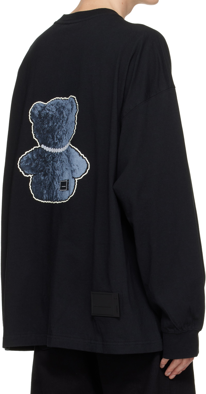 We11done 3M Black Pearl Necklace Teddy Long Sleeve T-shirt