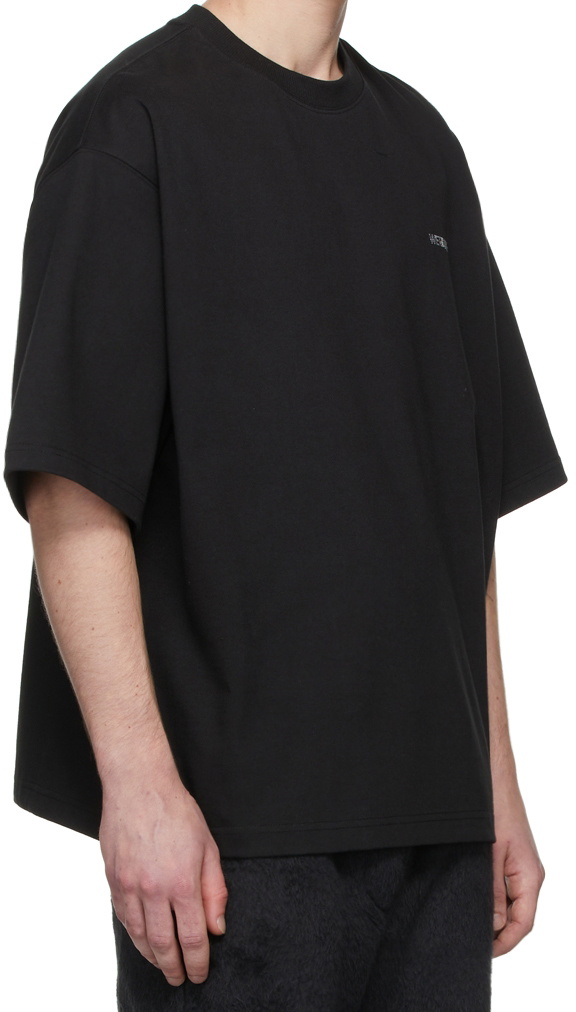 We11done Black Crystal-cut logo T-Shirt