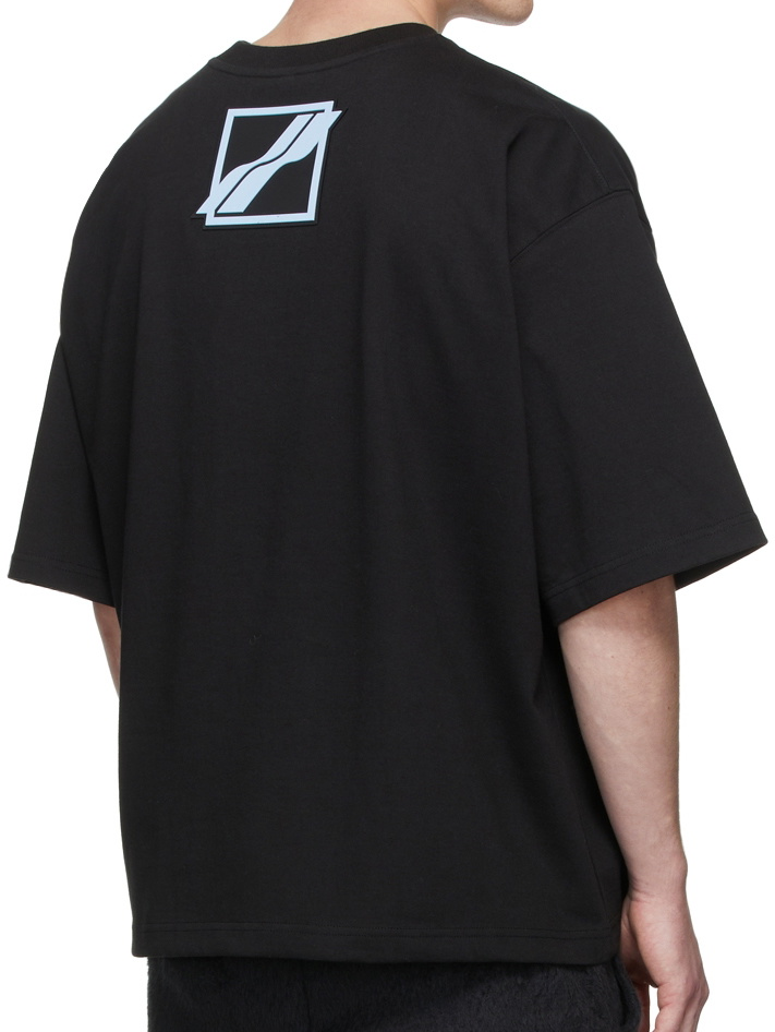 We11done Black Crystal-cut logo T-Shirt