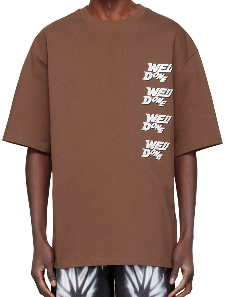 We11done Brown Cotton T-Shirt
