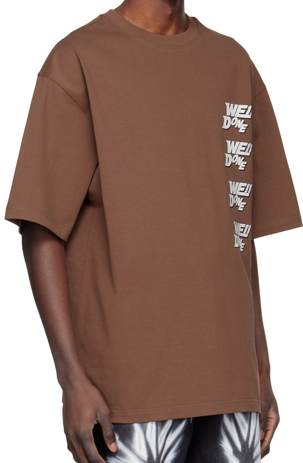 We11done Brown Cotton T-Shirt