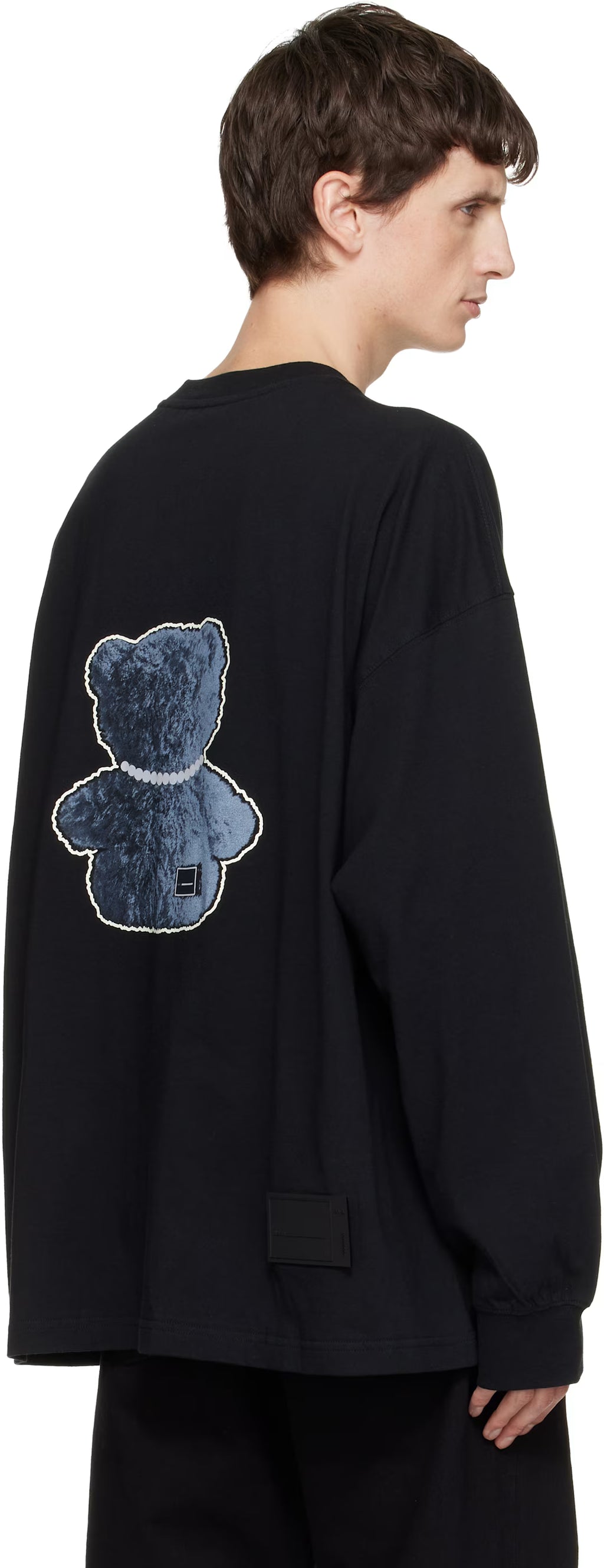 WE11DONE Pearl Necklace Teddy Long Sleeve T-shirt